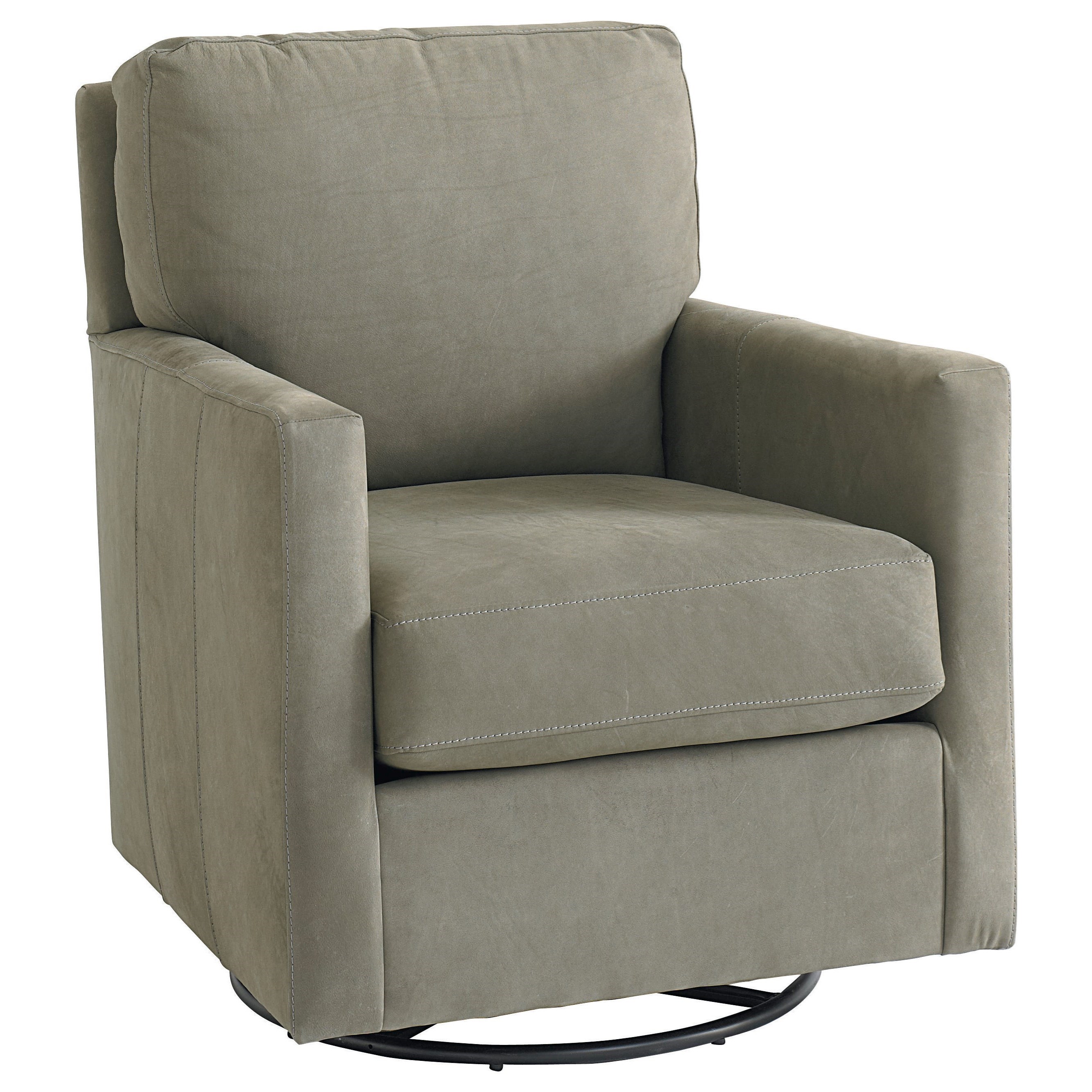 Bassett Trent Contemporary Swivel Glider Chair with Track Arms